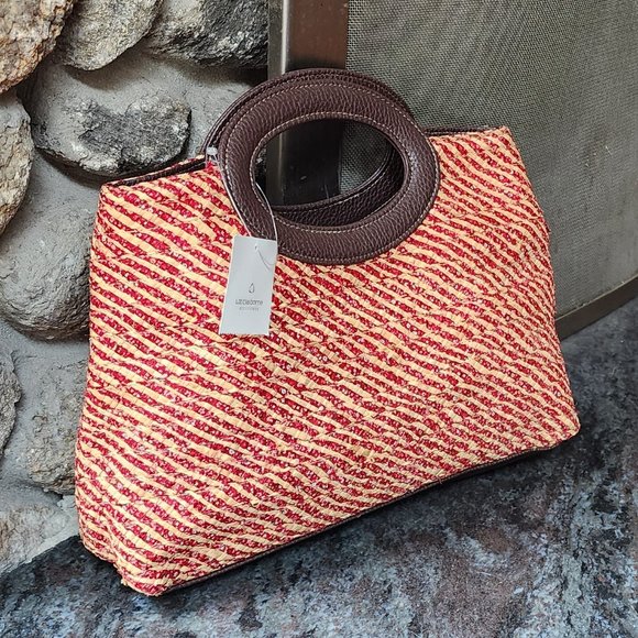 NWT Liz Claiborne Straw Clutch Handbag - Picture 4 of 14